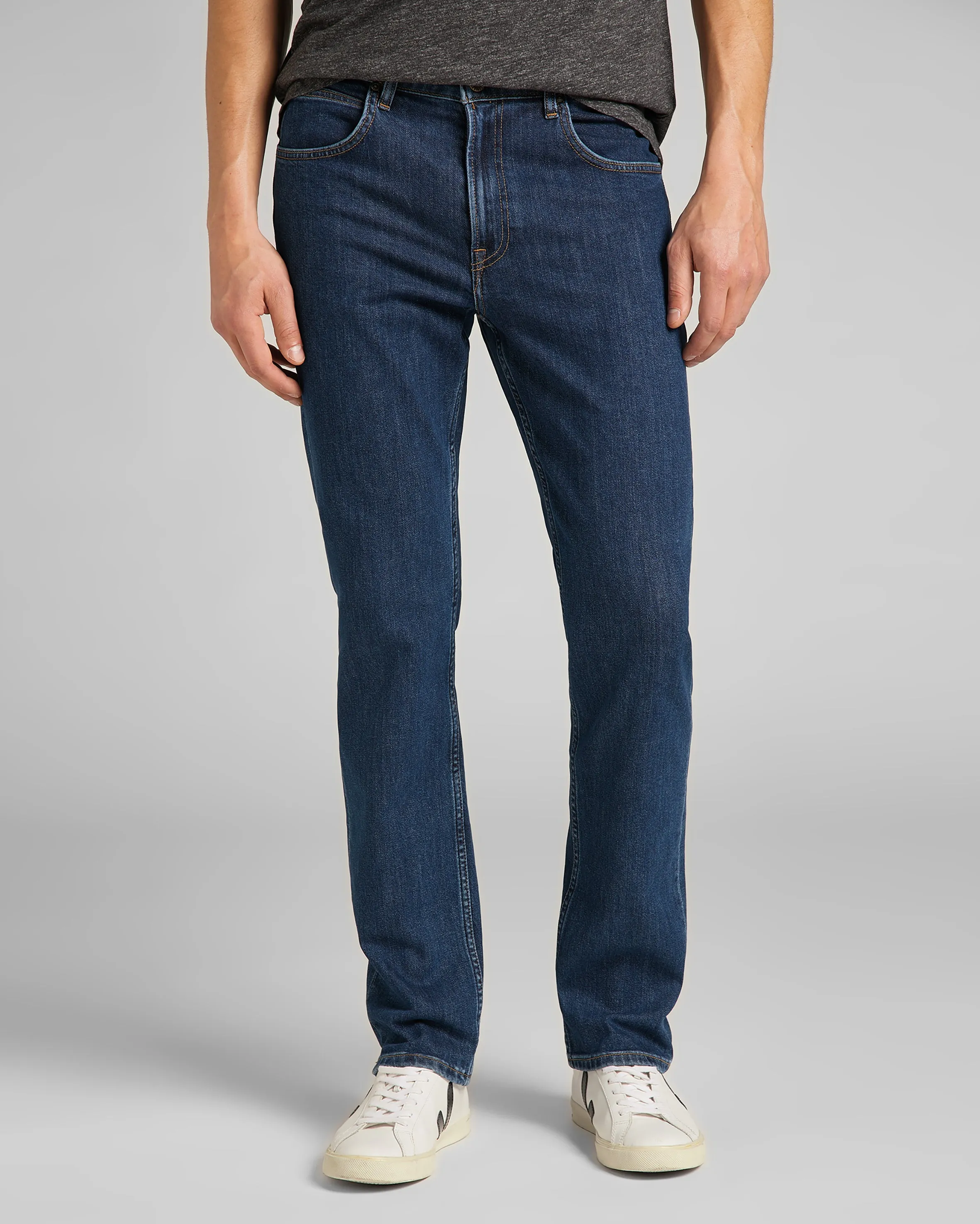 Lee Brooklyn Straight Regular Fit Mens Jeans - Dark Stonewash