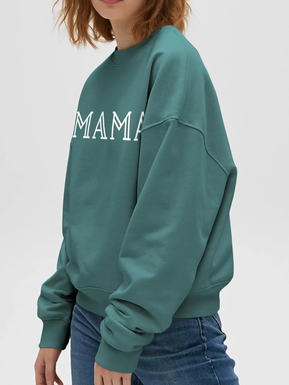 Mama Sweatshirt for Women Crewneck Casual Oversized Pullover Long Sleeve Tops Sweater Gift for New Mom