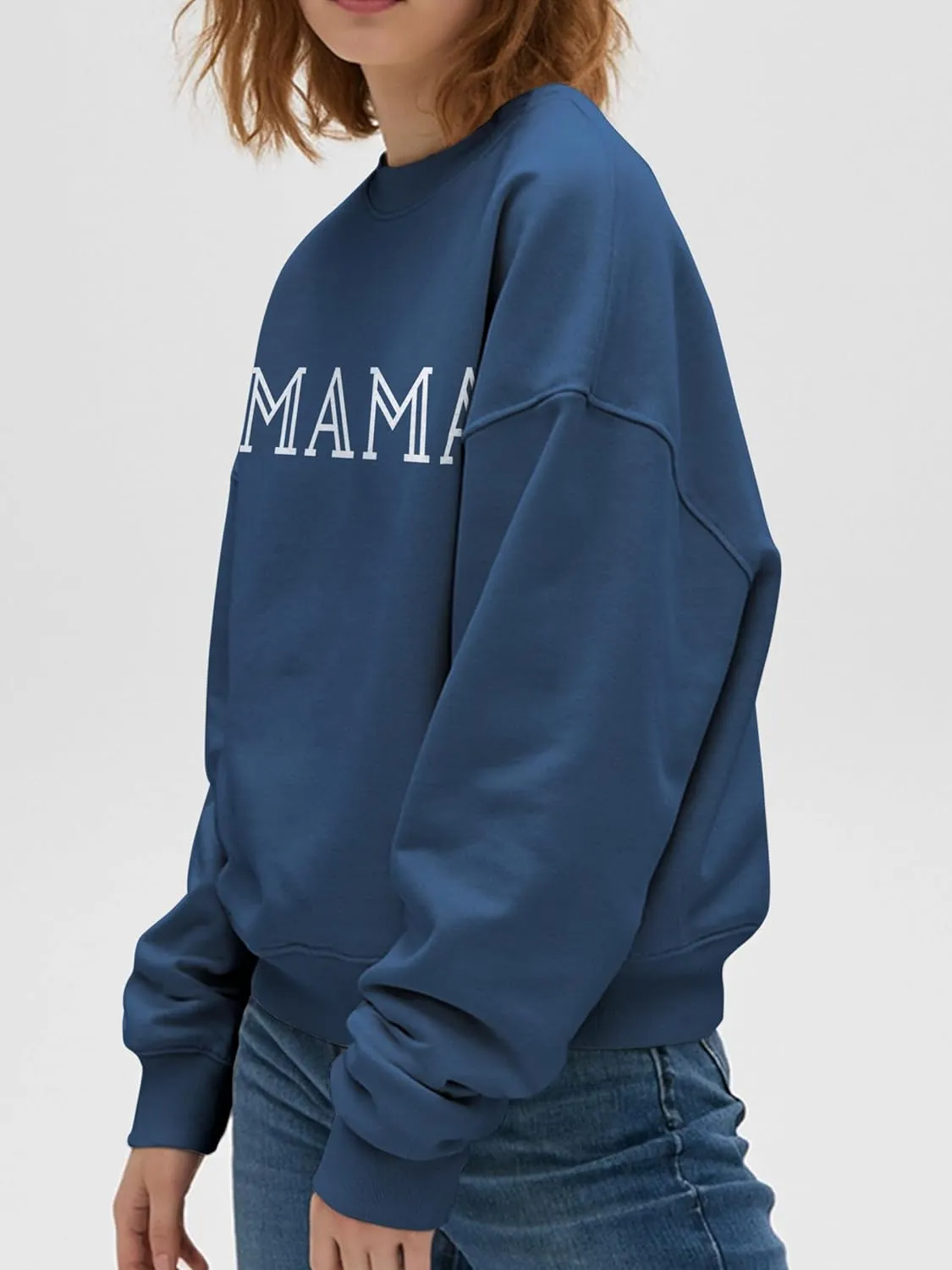 Mama Sweatshirt for Women Crewneck Casual Oversized Pullover Long Sleeve Tops Sweater Gift for New Mom