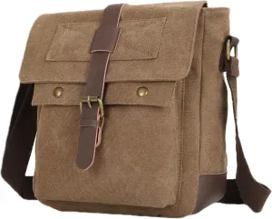 Men Small Canvas Crossbody Messenger Purse Shoulder Bag Small Vintage Satchel Travel Bags For Work Business Unisex