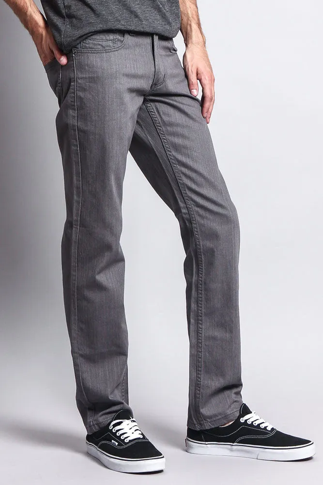 Men's Slim Fit Colored Denim Jeans (Charcoal)