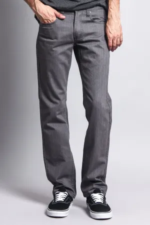 Men's Slim Fit Colored Denim Jeans (Charcoal)