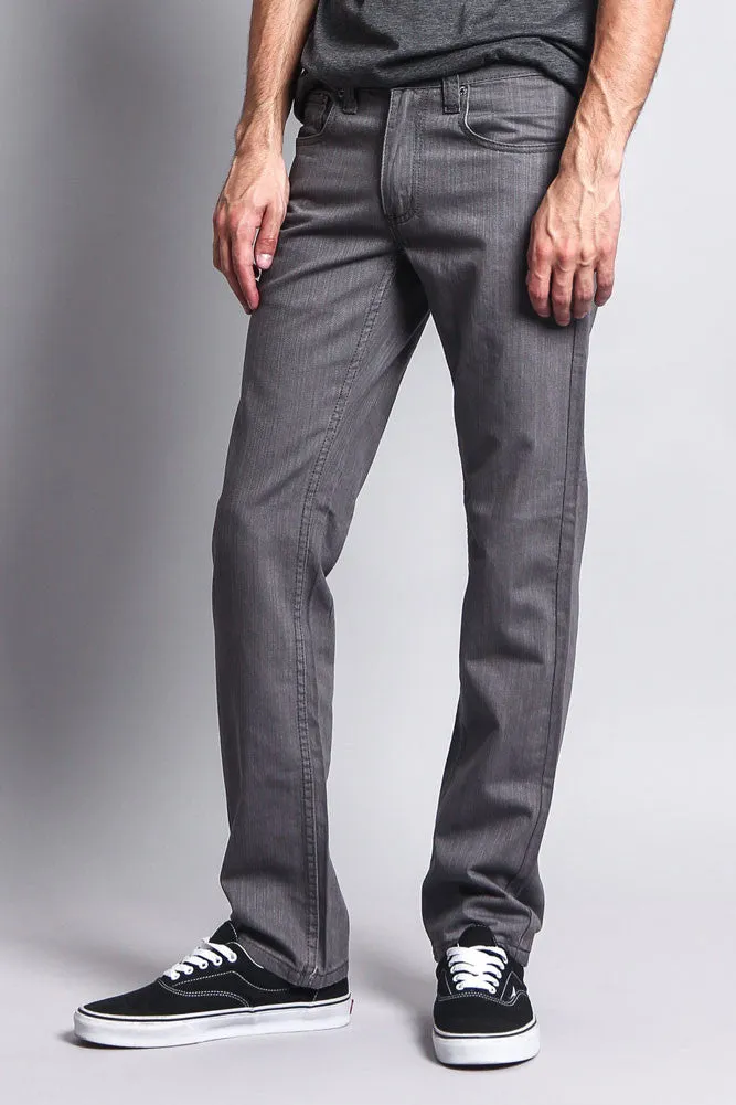 Men's Slim Fit Colored Denim Jeans (Charcoal)