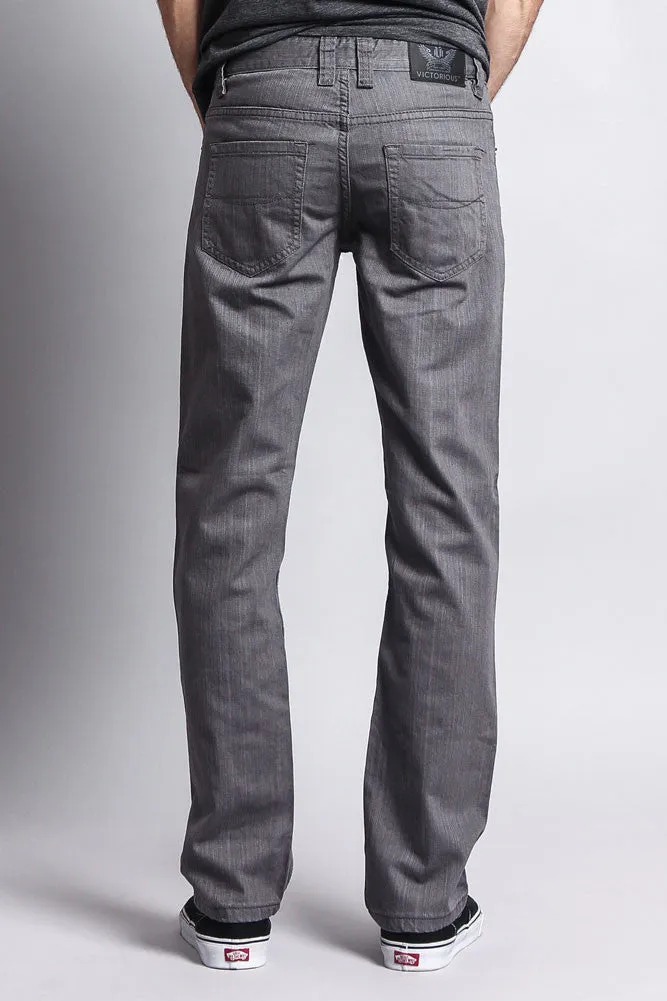 Men's Slim Fit Colored Denim Jeans (Charcoal)