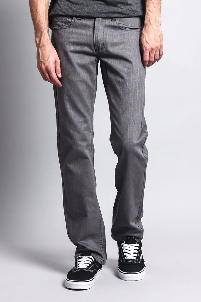 Men's Slim Fit Colored Denim Jeans (Charcoal)