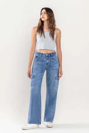 Mid Rise Wide Leg Cargo