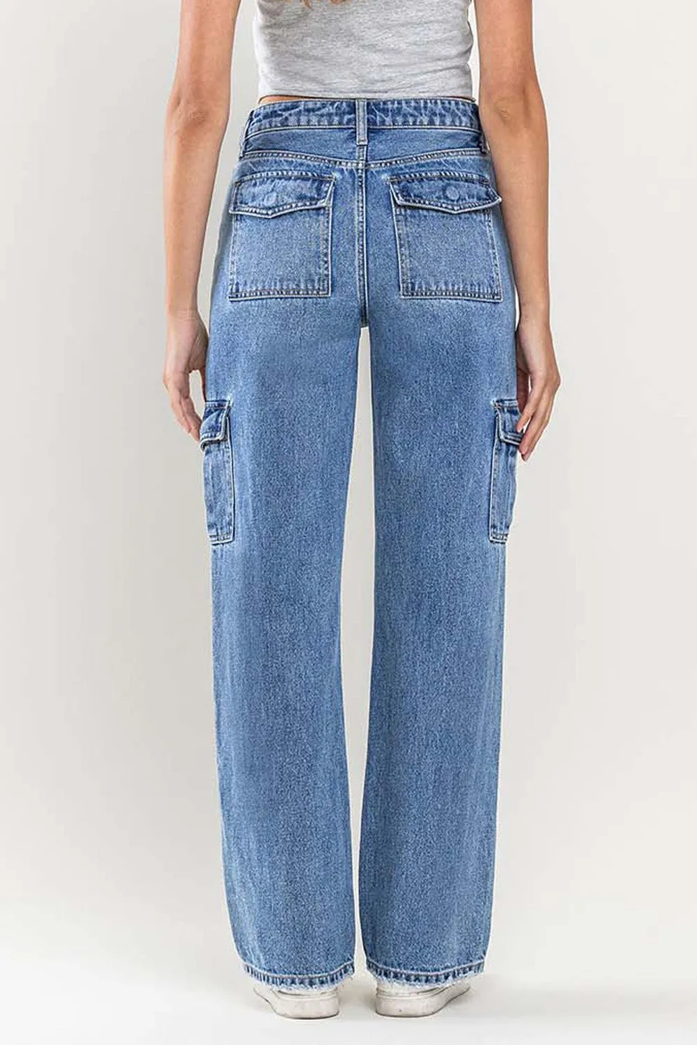 Mid Rise Wide Leg Cargo
