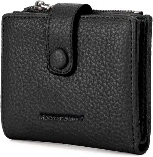Montana West Women's Wallet Slim Bifold Card Holder RFID Blocking with Zipper Coin Pocket