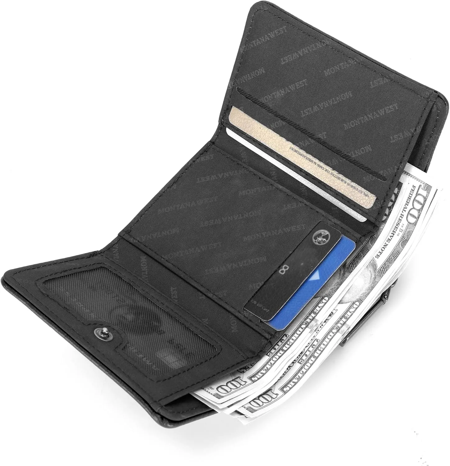Montana West Women's Wallet Slim Trifold Card Holder RFID Blocking with Zipper Coin Pocket