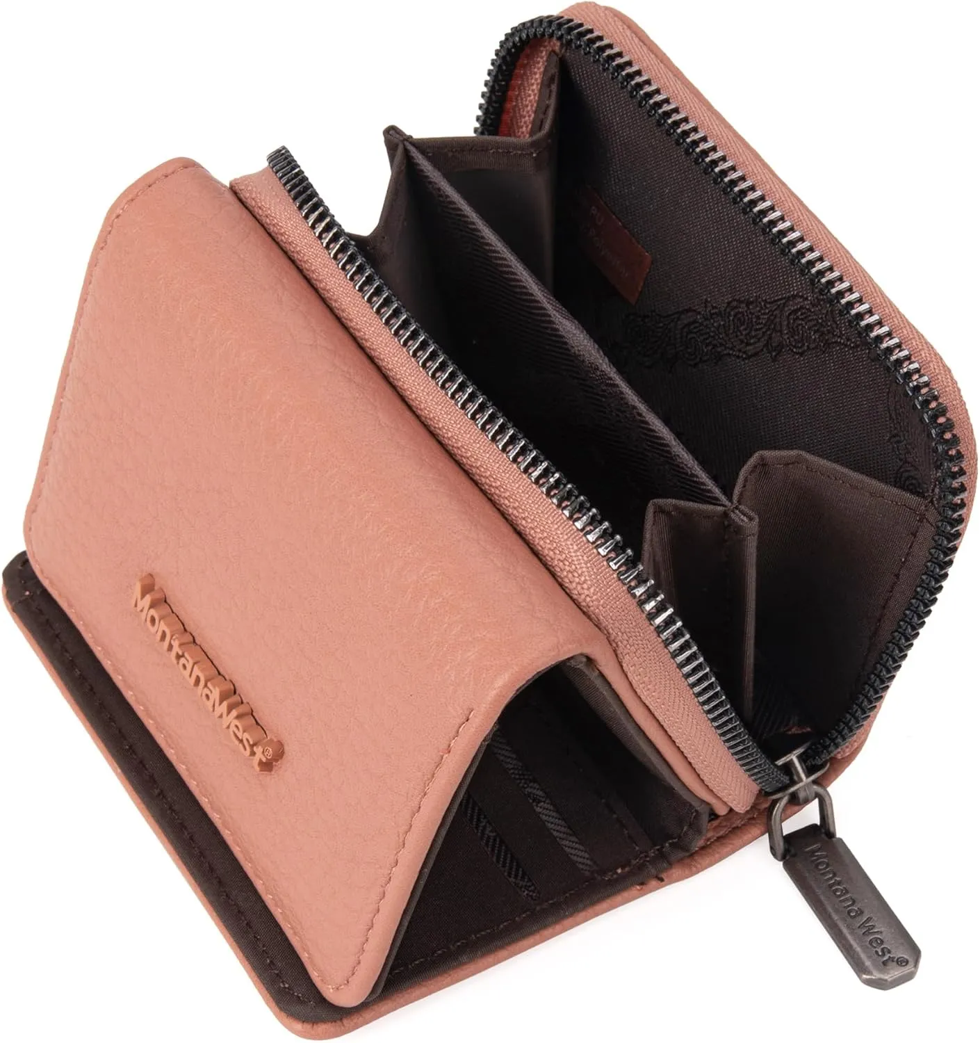 Montana West Women's Wallet Slim Trifold Card Holder RFID Blocking with Zipper Coin Pocket