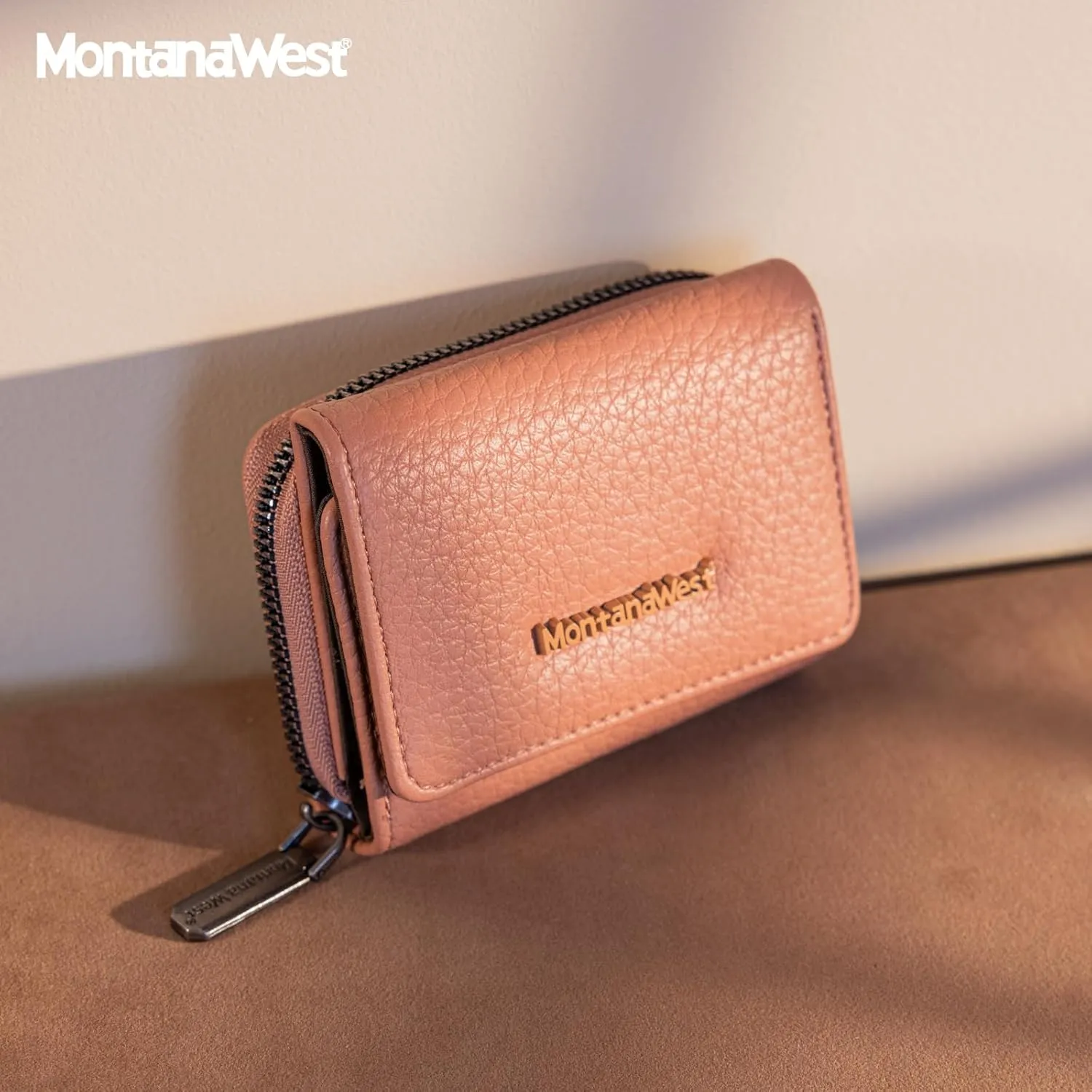 Montana West Women's Wallet Slim Trifold Card Holder RFID Blocking with Zipper Coin Pocket