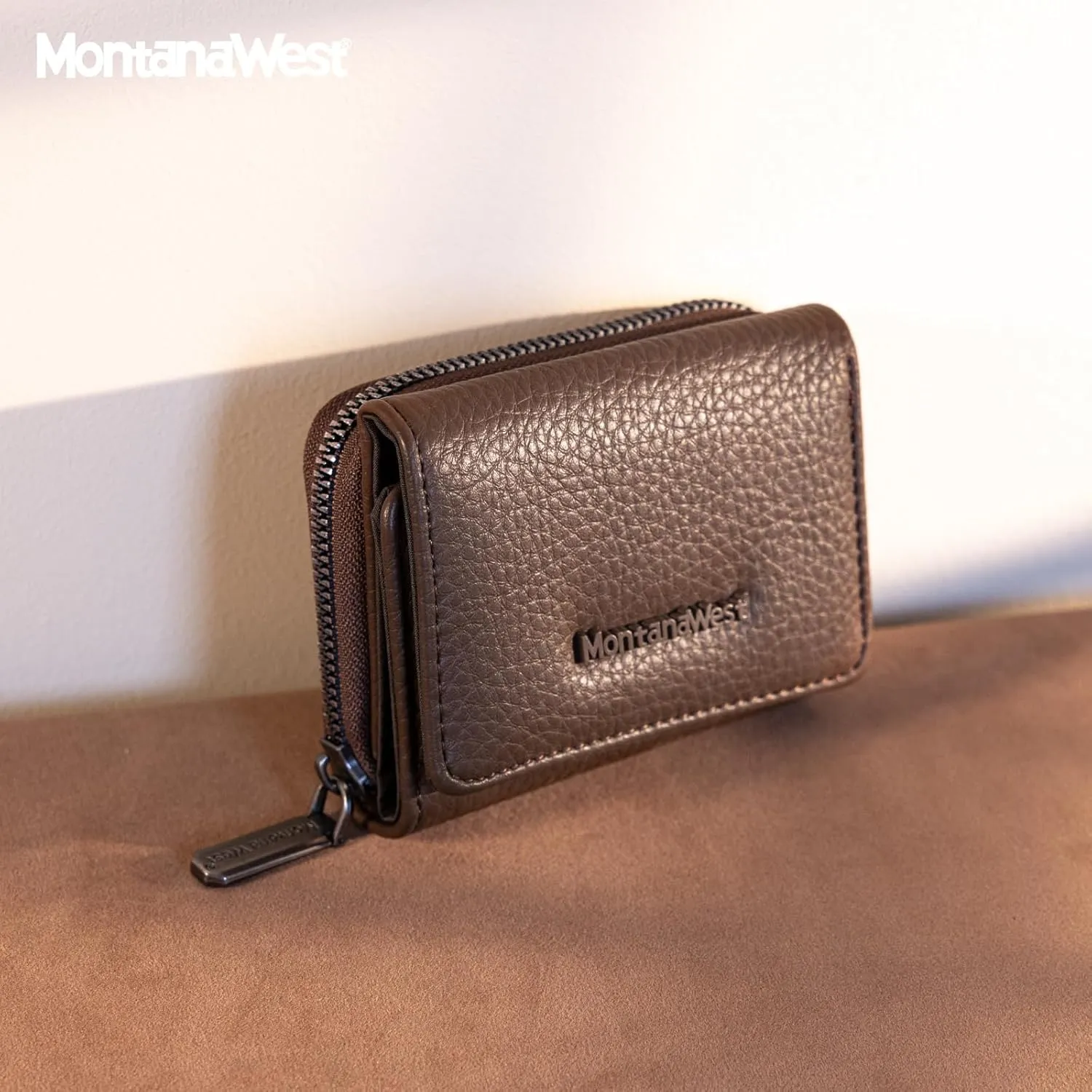 Montana West Women's Wallet Slim Trifold Card Holder RFID Blocking with Zipper Coin Pocket