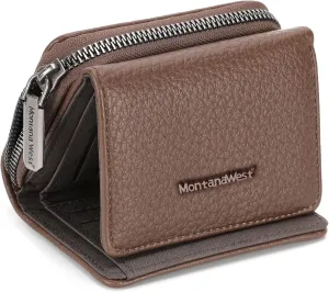 Montana West Women's Wallet Slim Trifold Card Holder RFID Blocking with Zipper Coin Pocket