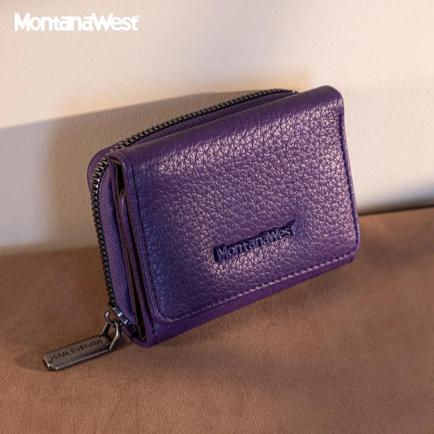 Montana West Women's Wallet Slim Trifold Card Holder RFID Blocking with Zipper Coin Pocket