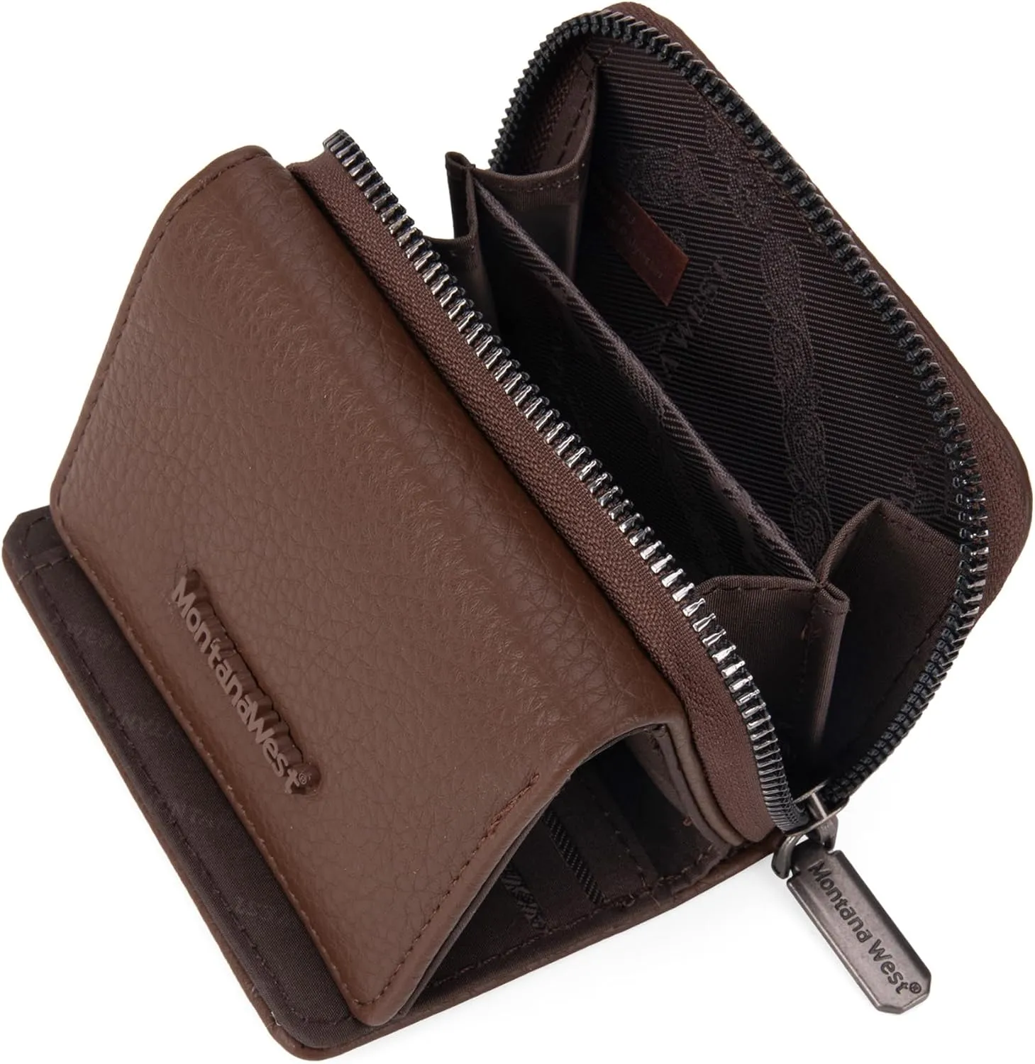 Montana West Women's Wallet Slim Trifold Card Holder RFID Blocking with Zipper Coin Pocket