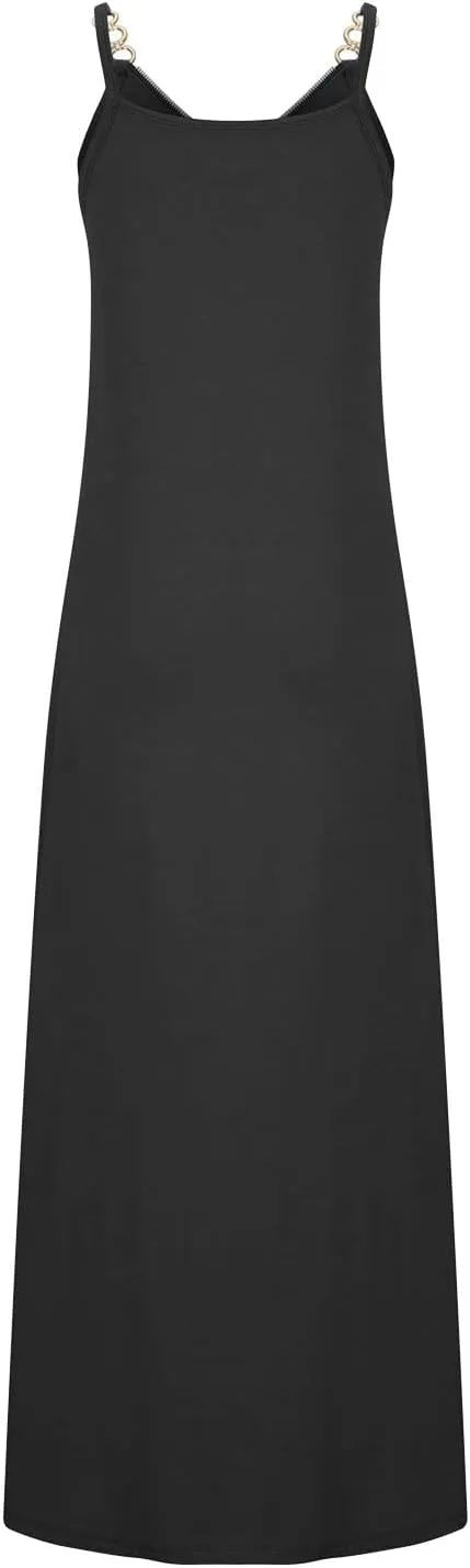 NaRHbrg Women's 2025 Summer Beach Dress Casual Sleeveless V Neck Spaghetti Strap Maxi Dresses Flowy Long Boho Sundress