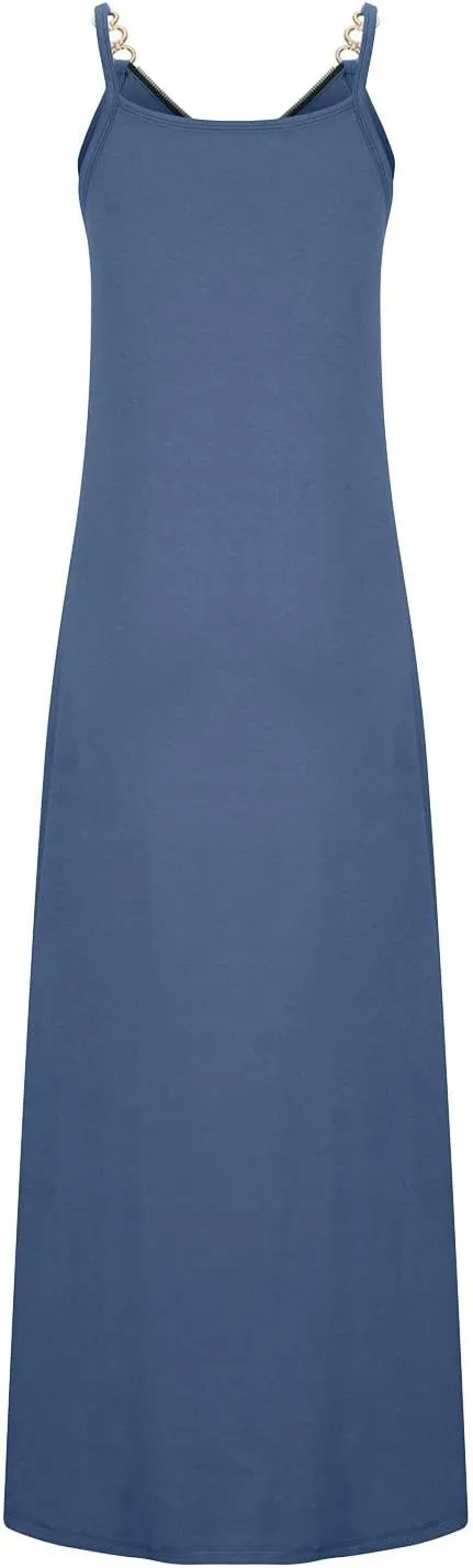 NaRHbrg Women's 2025 Summer Beach Dress Casual Sleeveless V Neck Spaghetti Strap Maxi Dresses Flowy Long Boho Sundress