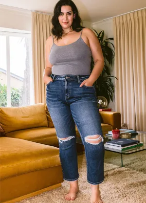 Plus Vintage High Rise Stretch Crop Straight in Solidarity by Vervet