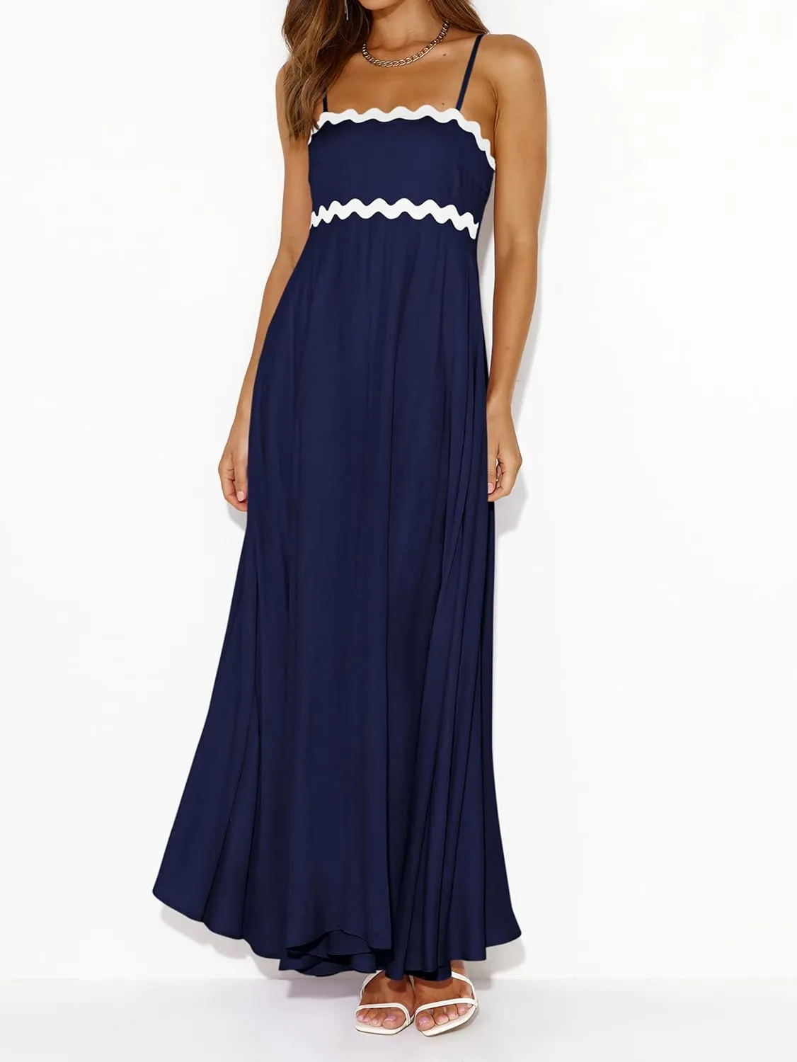 PRETTYGARDEN Womens Spaghetti Strap Maxi Dresses 2025 Summer Casual Sleeveless Smocked Boho A Line Long Flowy Beach Sundress