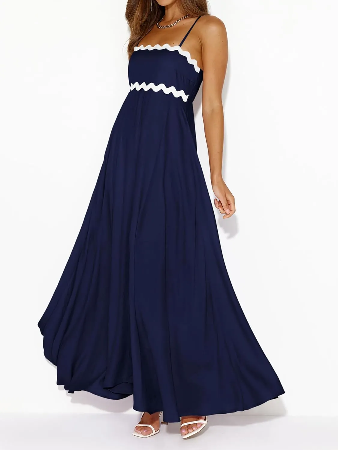 PRETTYGARDEN Womens Spaghetti Strap Maxi Dresses 2025 Summer Casual Sleeveless Smocked Boho A Line Long Flowy Beach Sundress