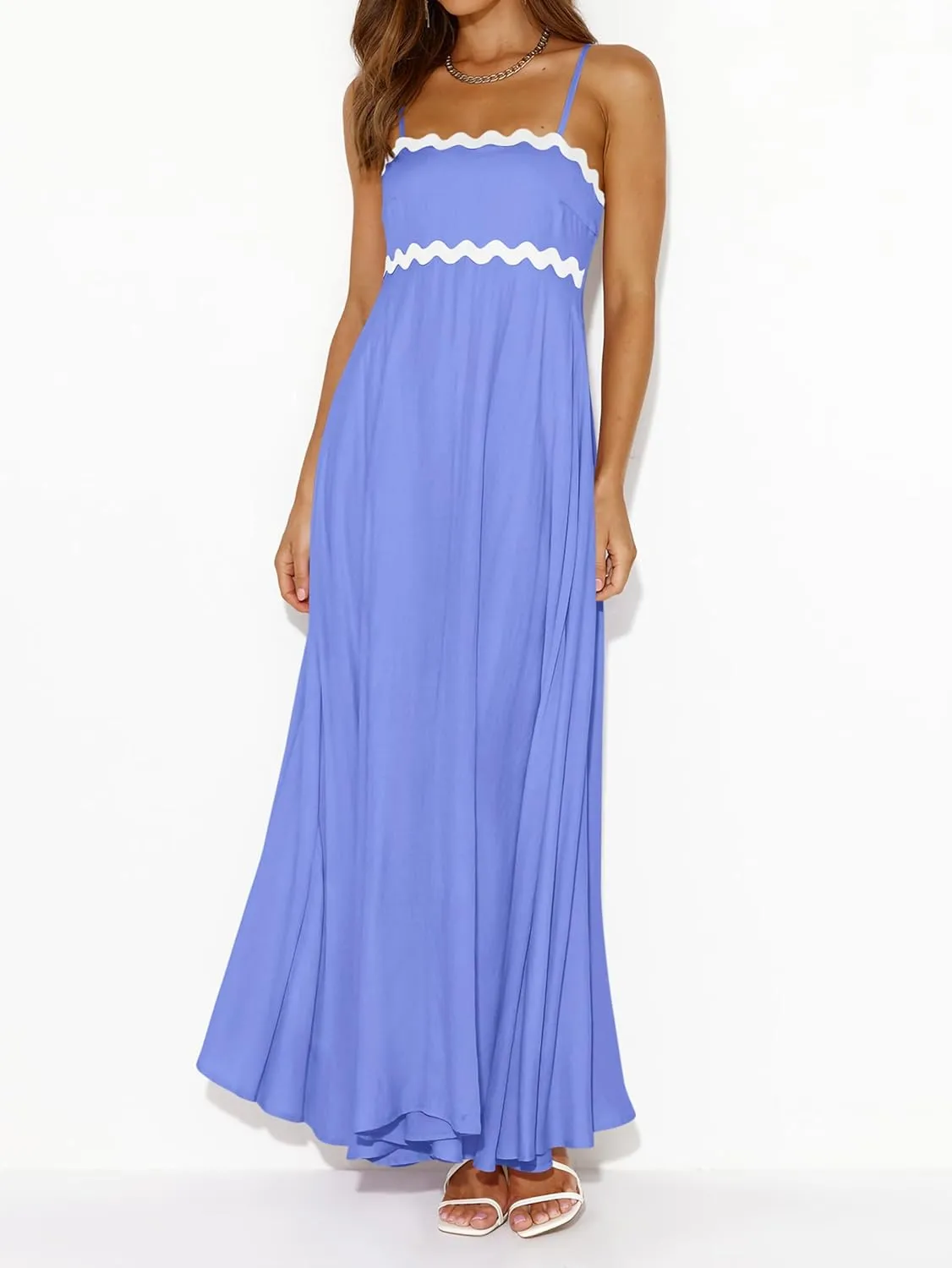 PRETTYGARDEN Womens Spaghetti Strap Maxi Dresses 2025 Summer Casual Sleeveless Smocked Boho A Line Long Flowy Beach Sundress