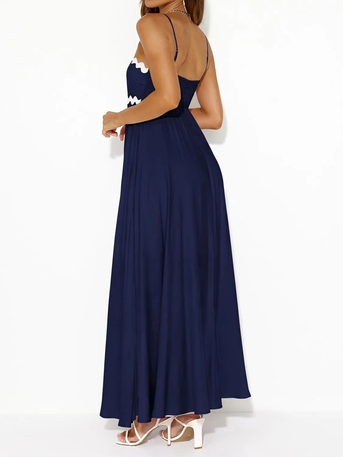 PRETTYGARDEN Womens Spaghetti Strap Maxi Dresses 2025 Summer Casual Sleeveless Smocked Boho A Line Long Flowy Beach Sundress