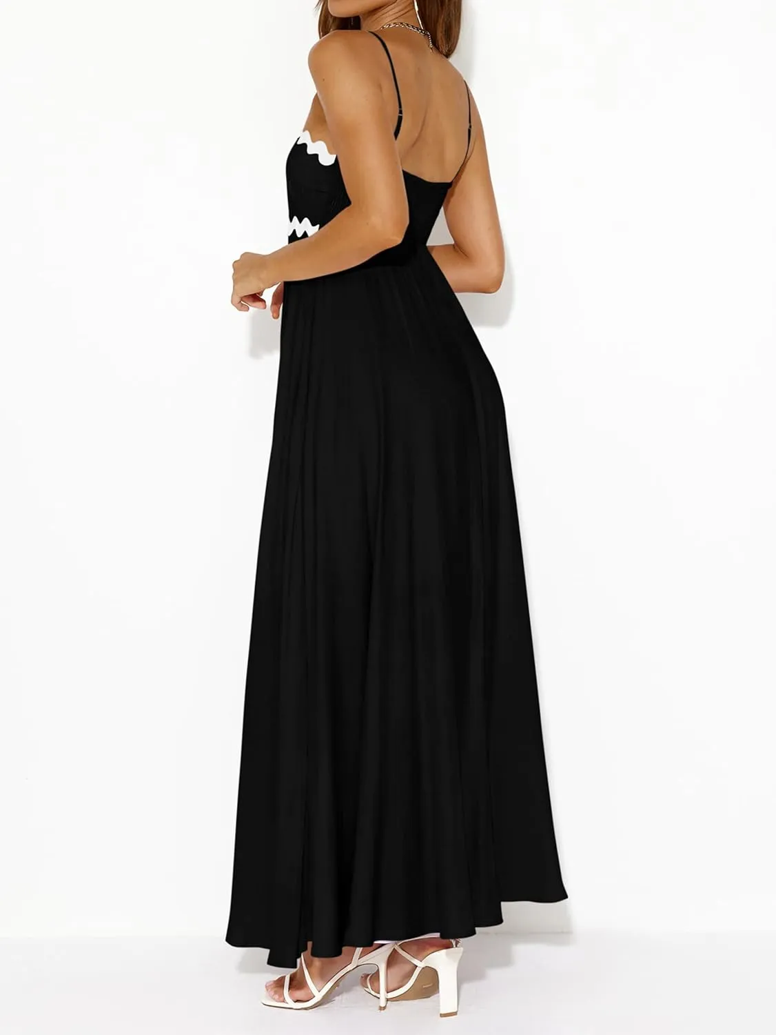 PRETTYGARDEN Womens Spaghetti Strap Maxi Dresses 2025 Summer Casual Sleeveless Smocked Boho A Line Long Flowy Beach Sundress