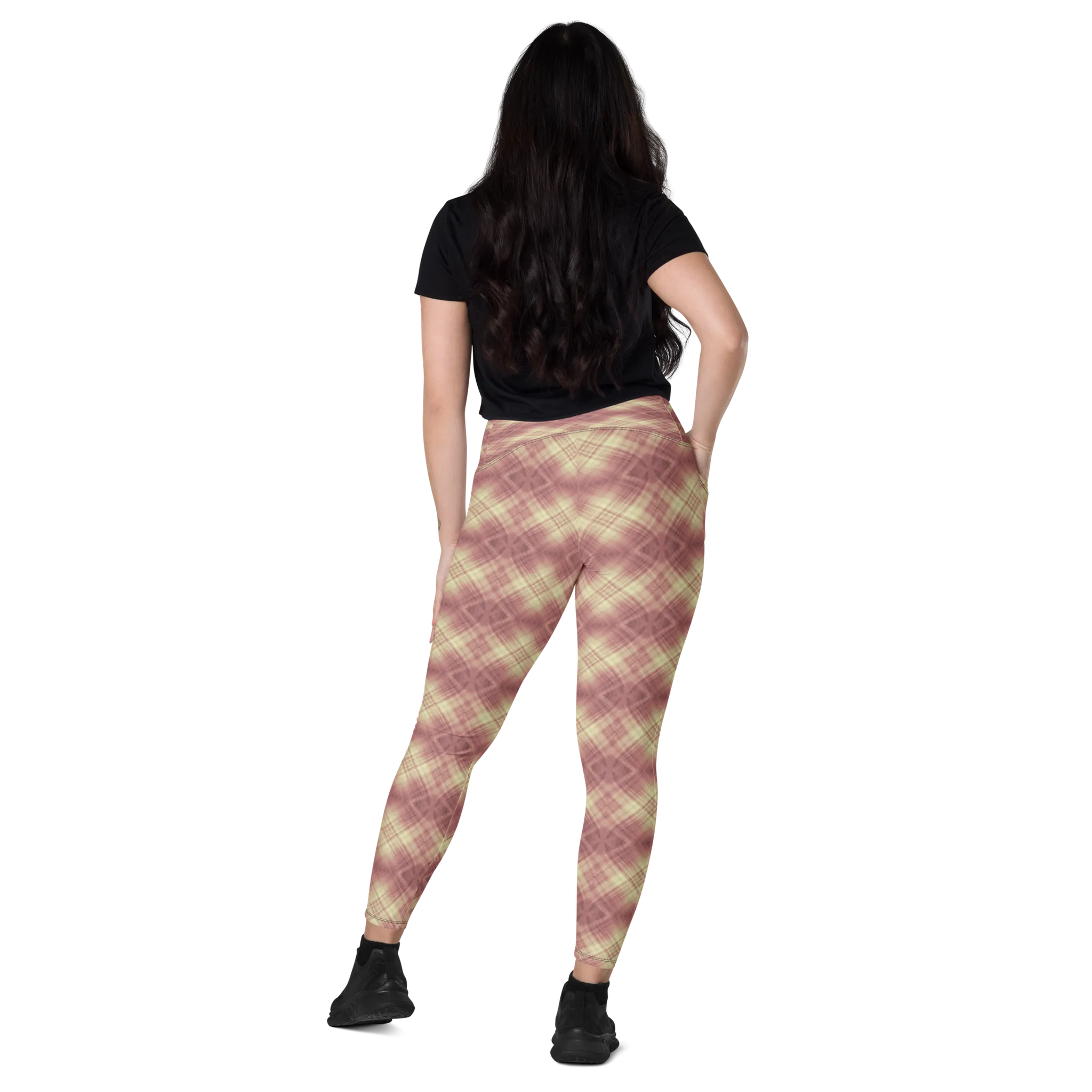 Recursia Argyle Rewired I Leggings With Pockets In Pink