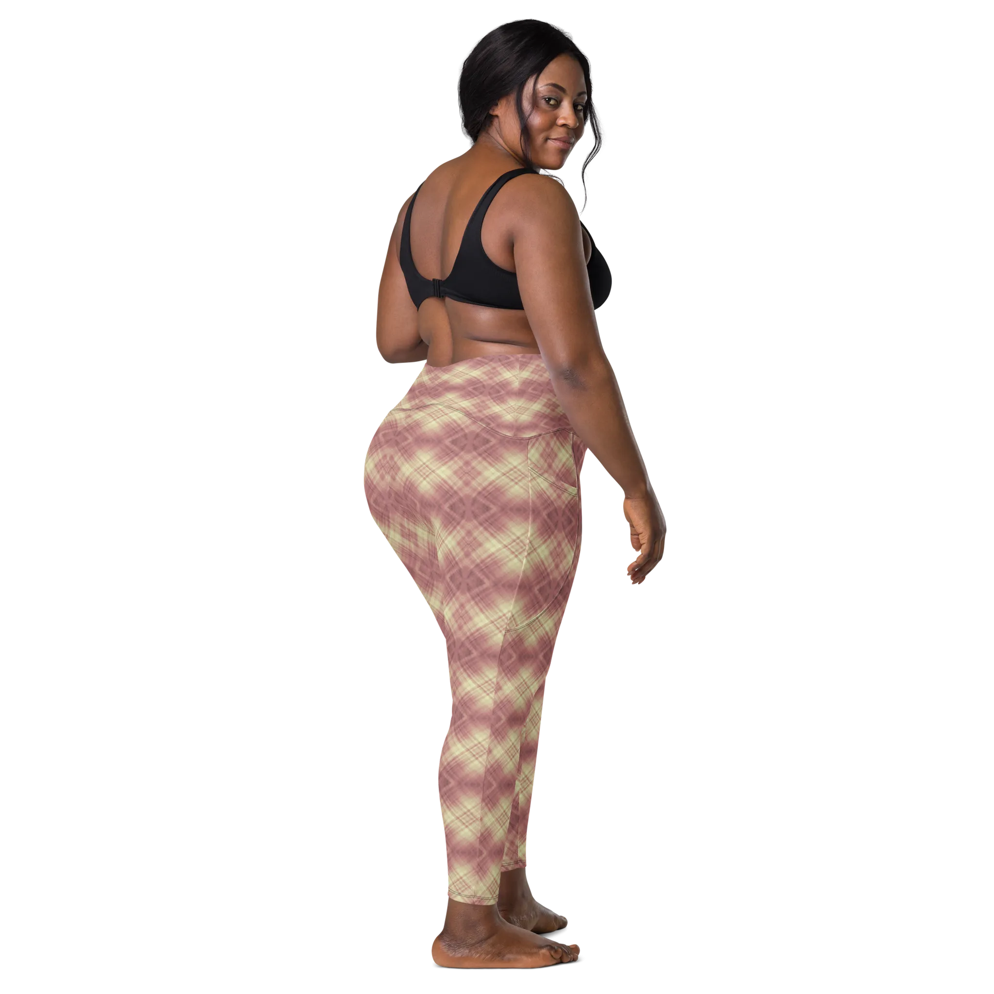 Recursia Argyle Rewired I Leggings With Pockets In Pink