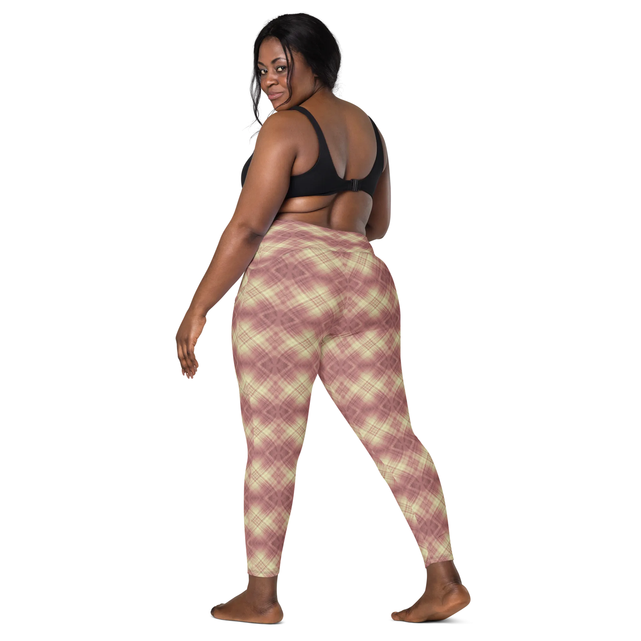 Recursia Argyle Rewired I Leggings With Pockets In Pink