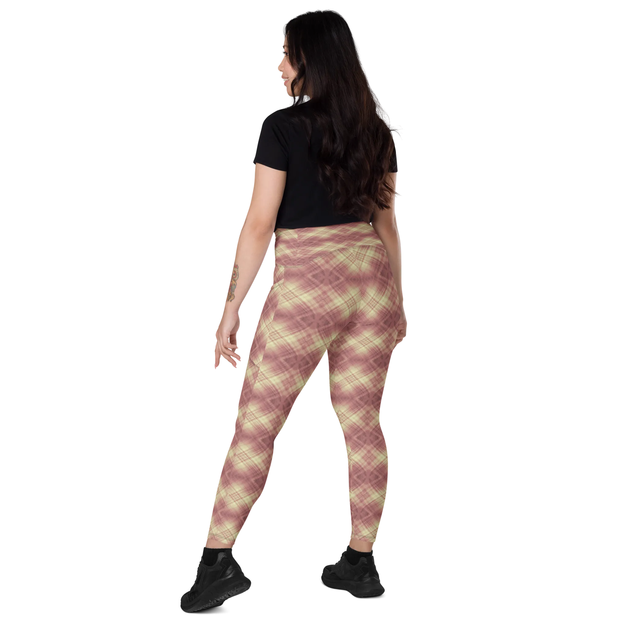 Recursia Argyle Rewired I Leggings With Pockets In Pink