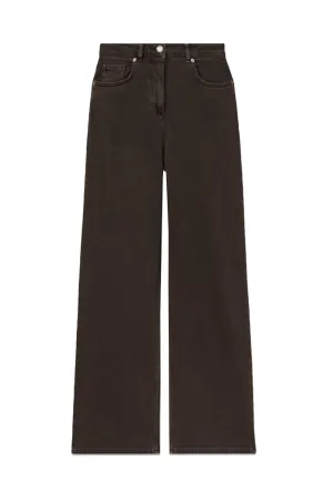 Relaxed Garment Dyed Wide Leg Jeans