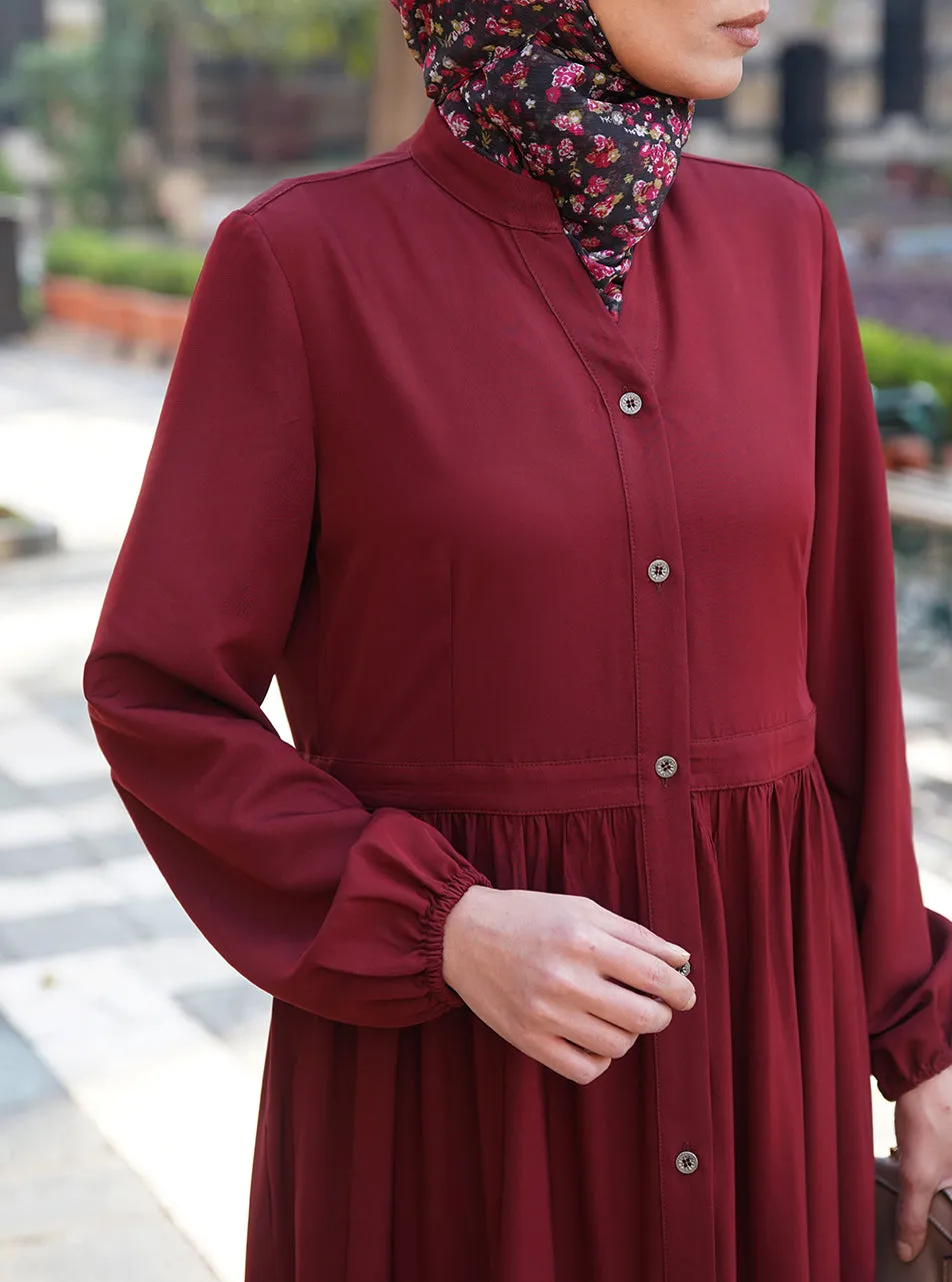 Ruffled Buttoned Maxi Dress
