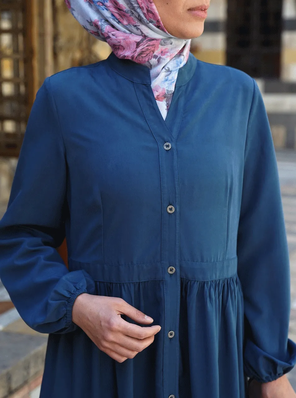 Ruffled Buttoned Maxi Dress