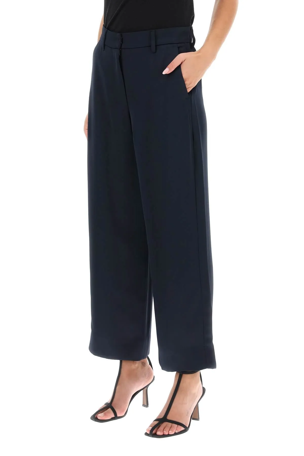 's Max Mara Monza Cropped Satin Pants (Size - 40)