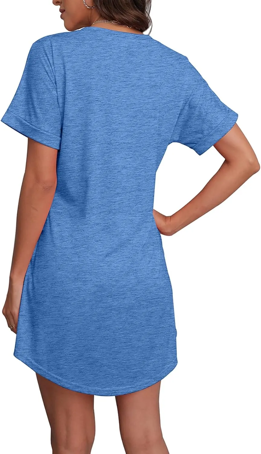 SAMPEEL Summer Dresses for Women Short Sleeve with Pockets T Shirt with Pockets