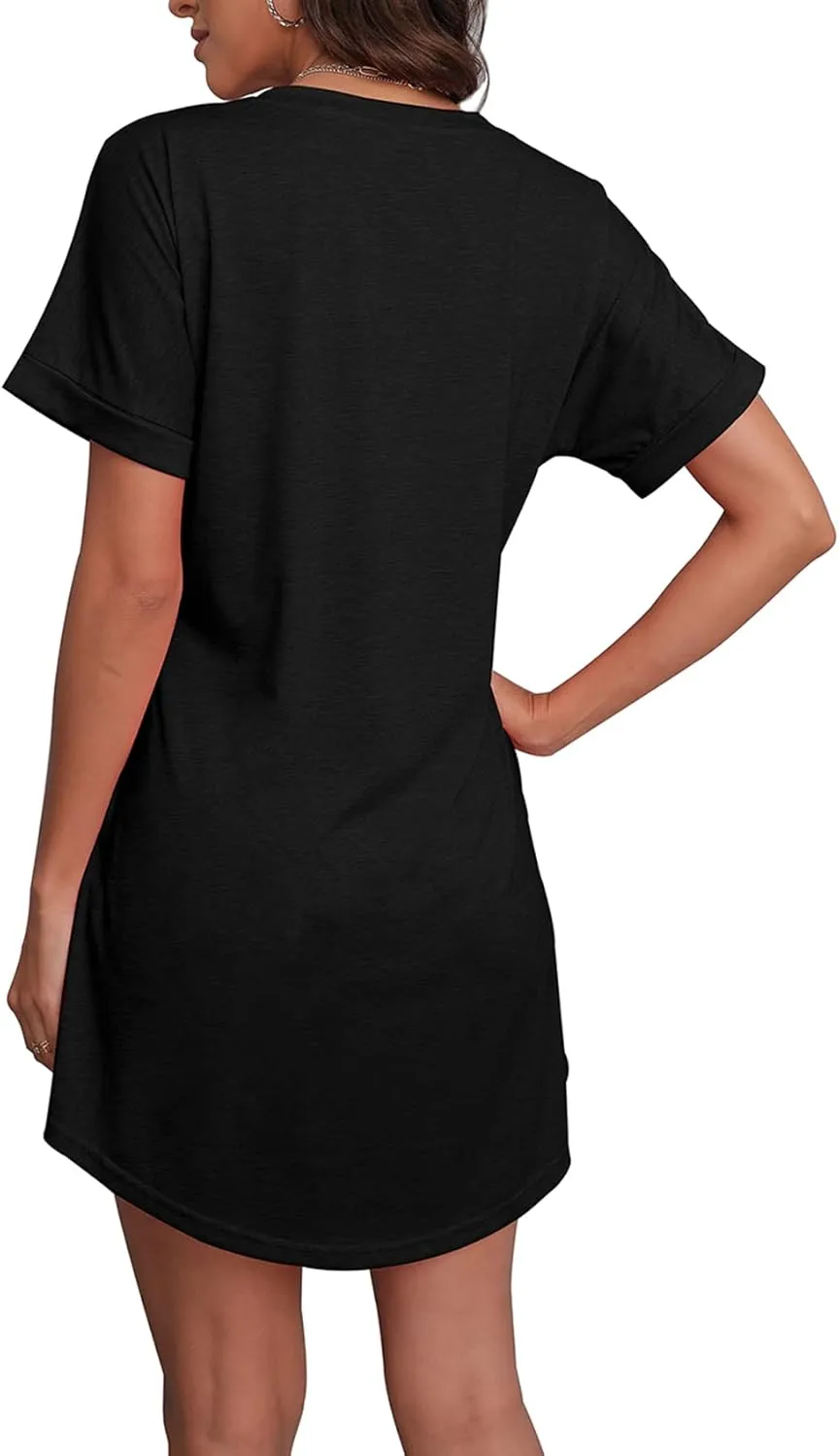 SAMPEEL Summer Dresses for Women Short Sleeve with Pockets T Shirt with Pockets