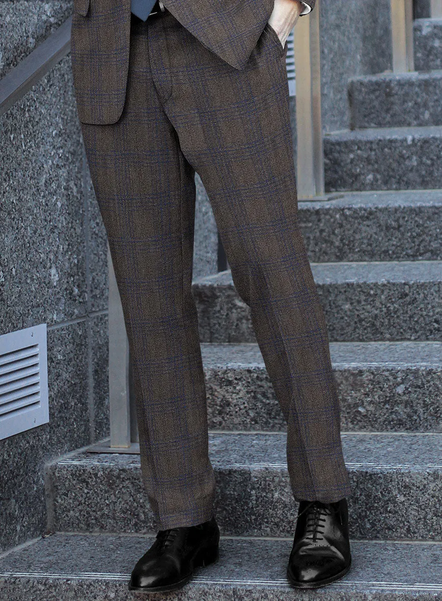 Scabal Mud Brown Wool Pants