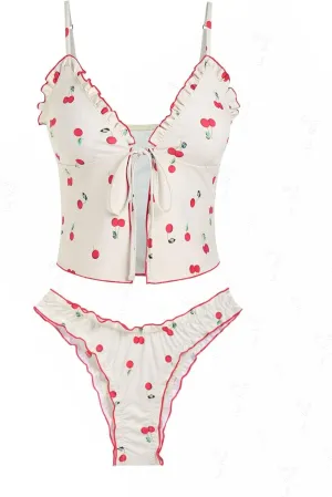 seamoly Gingham Bowknot Decor Smocked Ruffles Tie Front Tankini Set