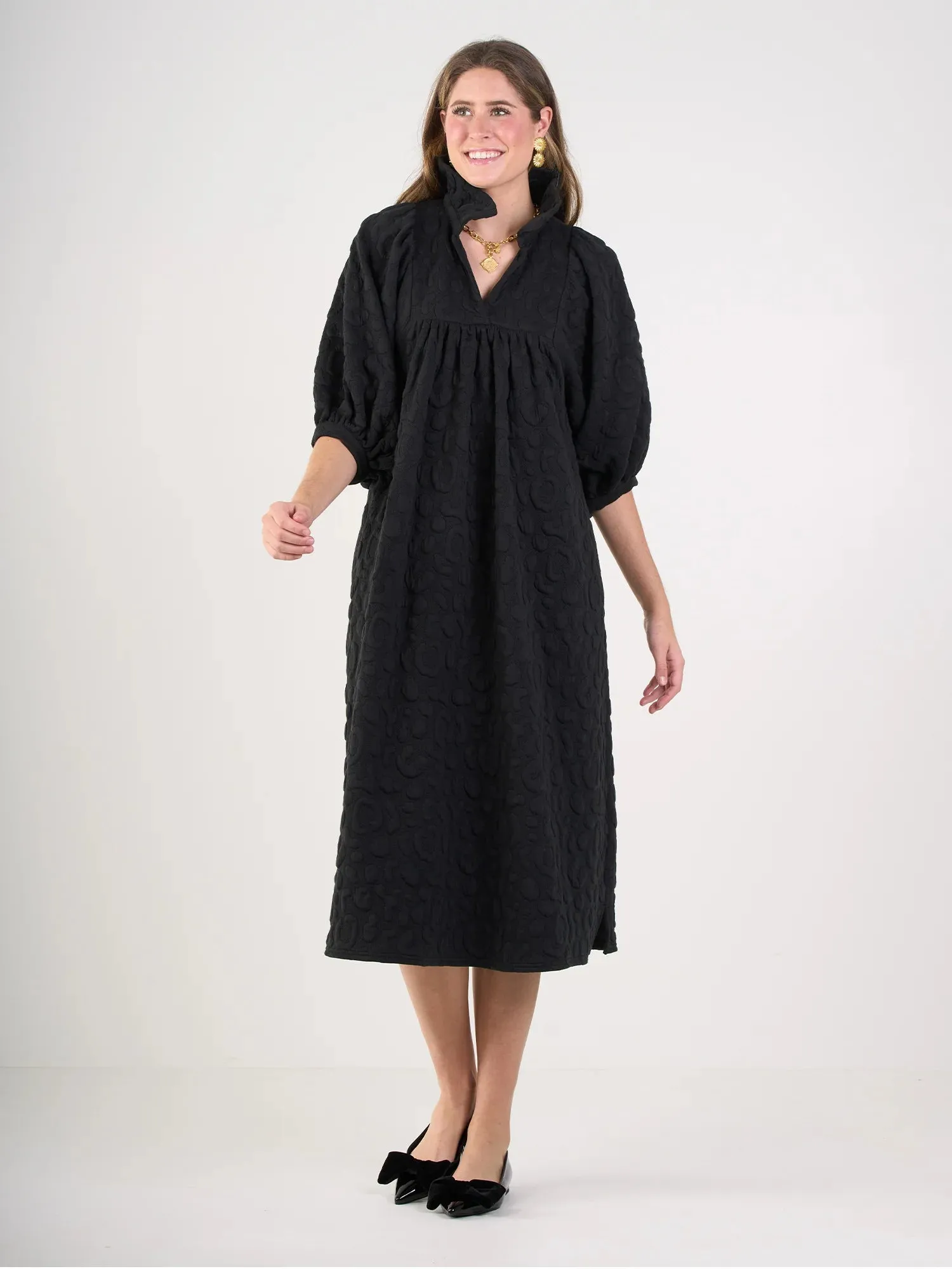 stella midi dress black cheetah