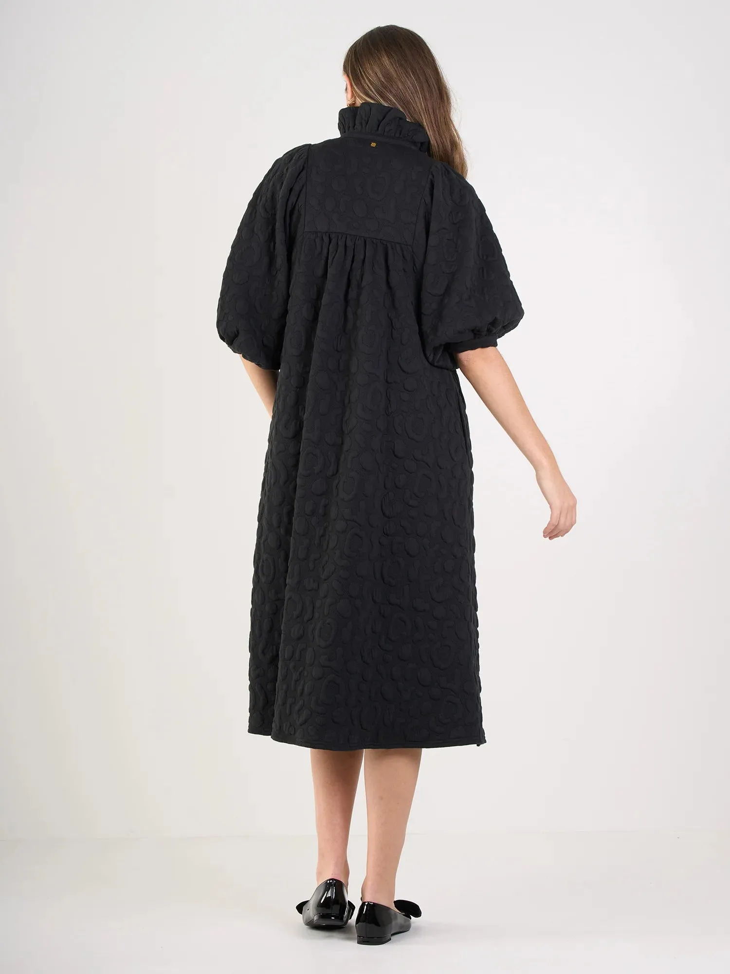 stella midi dress black cheetah