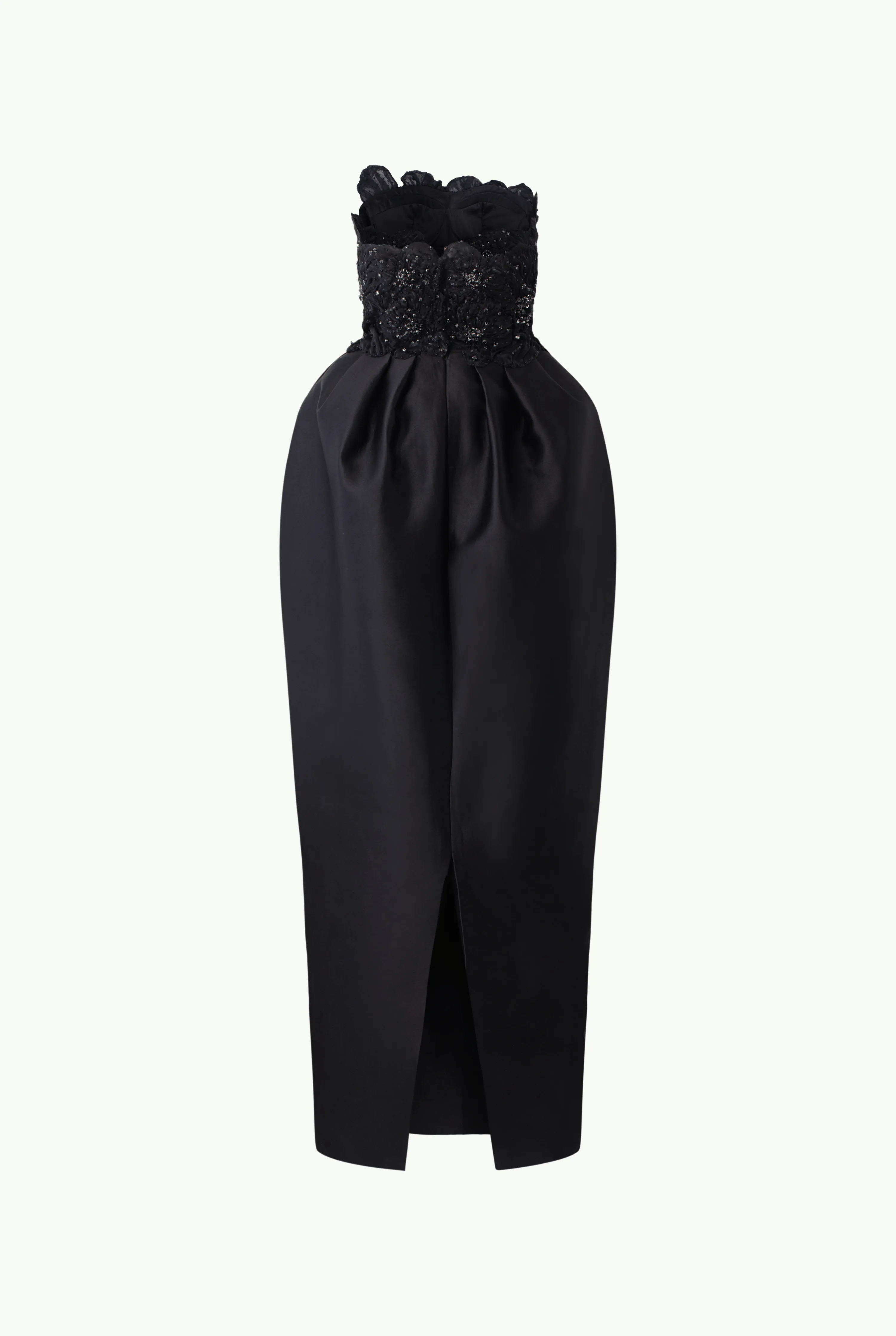 Strapless Full Dress With Embroidery Pattern