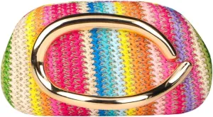 Straw Clutch Purse Evening Handbag Unique Crossbody Bag For Women Woven Summer Beach Bag Metal Handle 2025
