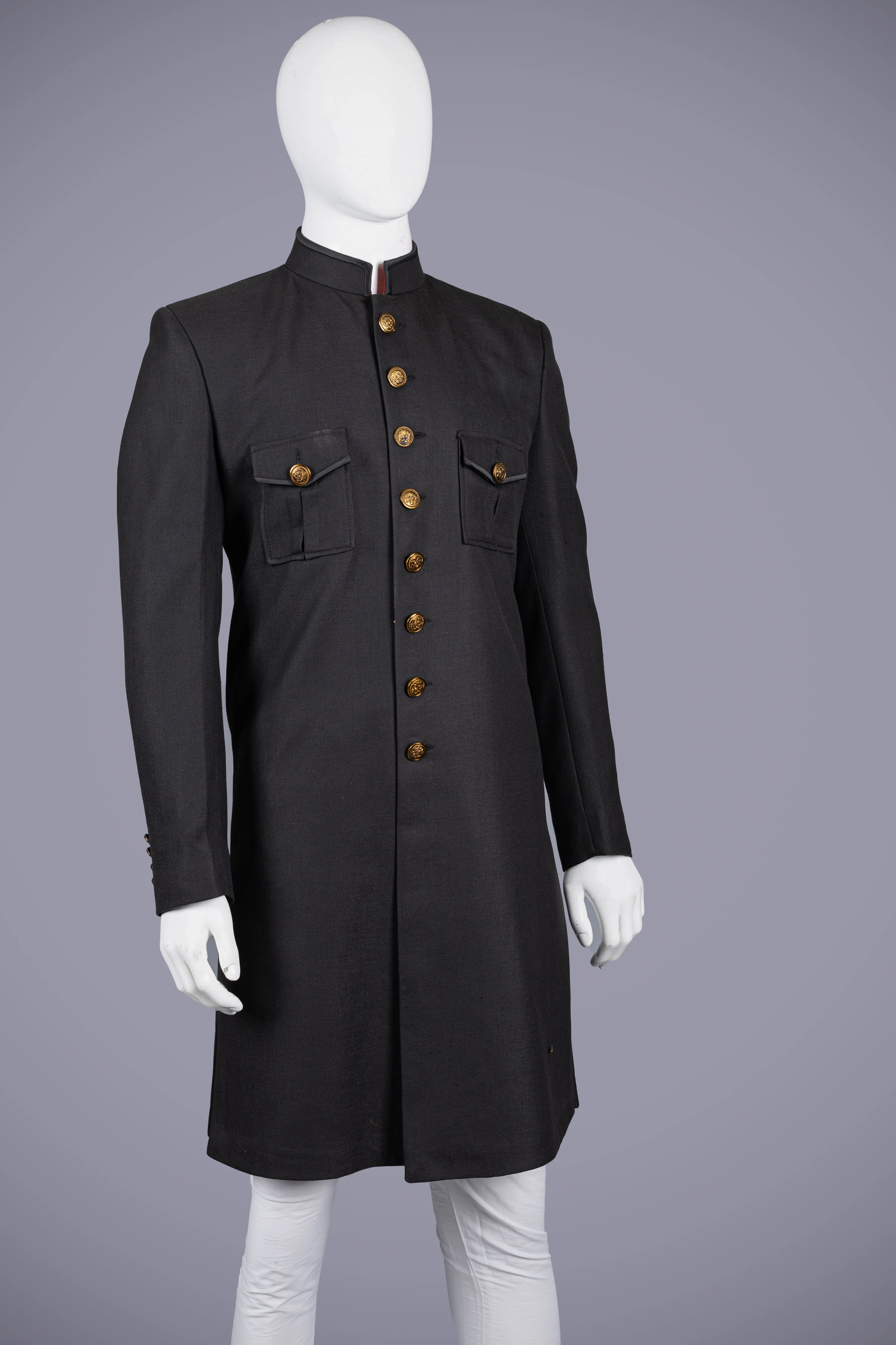 Stylish Black Linen Silk Indo-Western Dress for Men