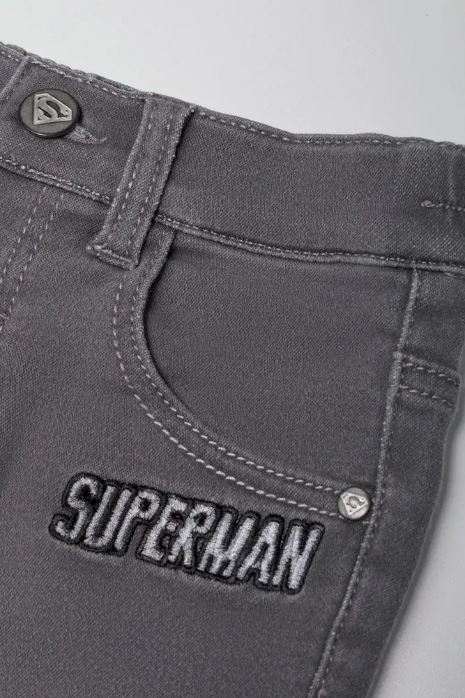 Superman Denim Short Grey