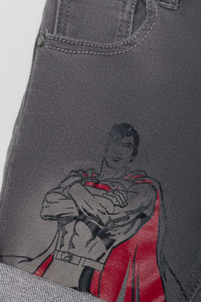 Superman Denim Short Grey