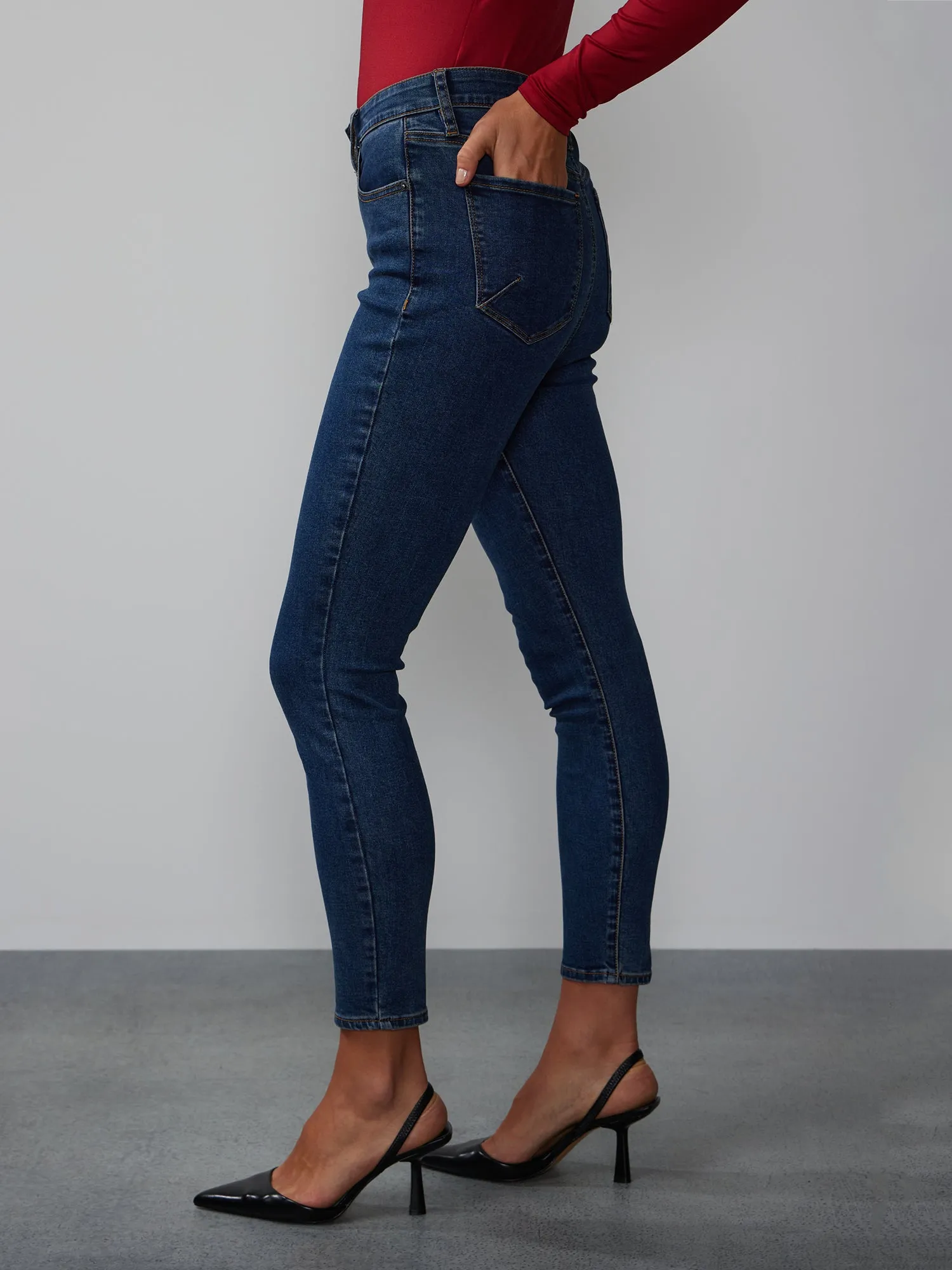 Tall Curvy Ultra High Rise Ankle Skinny Jean - Dark Wash