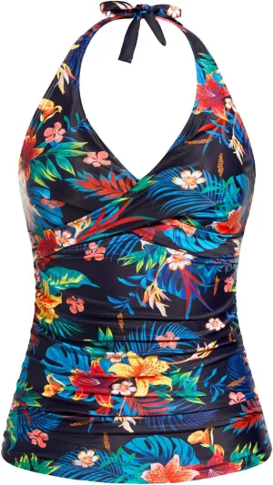 Tempt Me Womens Tankini Top Halter Tummy Control Swim Tops Only Twist Front V Neck Bathing Suit No Bottom