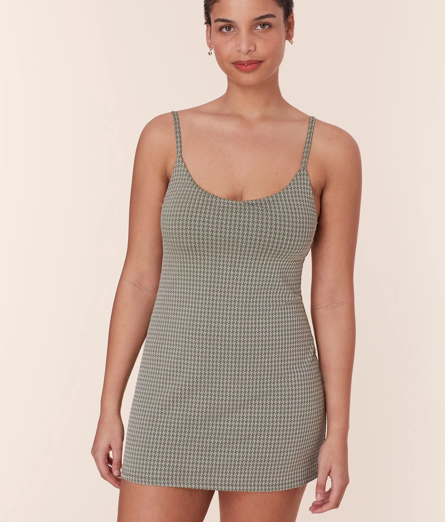 The Amalfi Swim Dress - Houndstooth - Seagrass - Classic