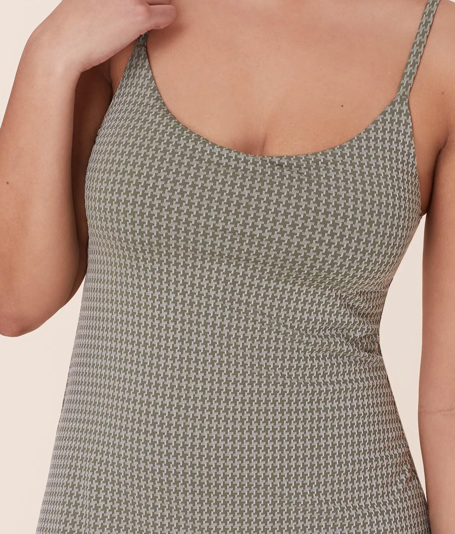 The Amalfi Swim Dress - Houndstooth - Seagrass - Classic